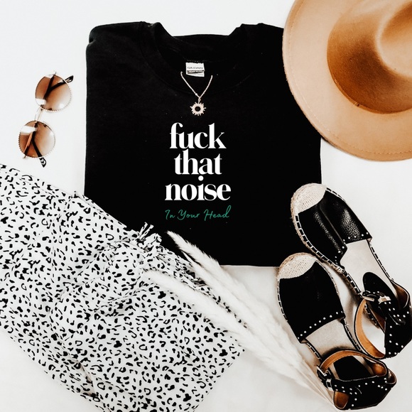 Fuck That Noise In Your Head Yoga Bitch Buttery Soft Loose Fit Tee NWT - Picture 7 of 16